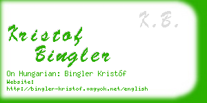 kristof bingler business card