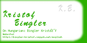 kristof bingler business card